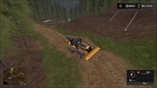 Farming Simulator 17 Cat 555D Skidding Logs on The Interior Map [upl. by Jaime]