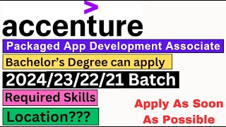 Accenture is hiring 2024232221 Batch  Required Skills  Locations  No  Criteriajobupdates4u [upl. by Aikaz]