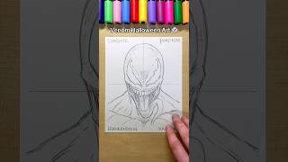 Drawing Venom 😈 Halloween Art 👻 venom3 art shorts [upl. by Mond]