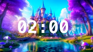 2 Minute Countdown Timer with Alarm  Relaxing Music  Fairytale World [upl. by Ahsikahs]