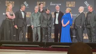 quotSuccessionquot cast and producers Best Drama Series 2024 Golden Globes press room [upl. by Uzia385]