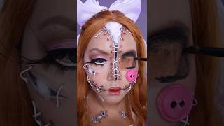 HALLOWEEN STUFFED DOLL makeup TUTORIAL  búp bê nhồi bông gòn ver người thiệt nè makeup [upl. by Strang]