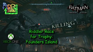 Riddler Trophy Race  Founders Island  Batman Arkham Knight [upl. by Quintessa]