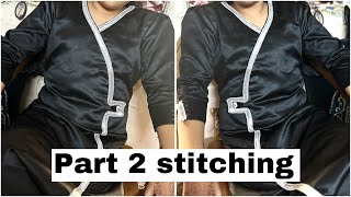 Part 2  Angrakha long dress cutting stitching kese kare  prom dress stitching tutorial [upl. by Methuselah347]