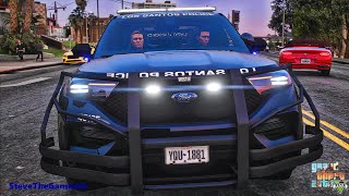 Playing GTA 5 As A POLICE OFFICER City Patrol HPD GTA 5 Lspdfr Mod 4K [upl. by Evy815]