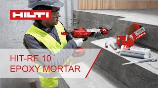 Hilti HITRE 10 epoxy mortar demo [upl. by Donelu]