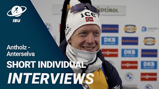 World Cup 2324 AntholzAnterselva Men Short Individual Interviews [upl. by Yecnay165]