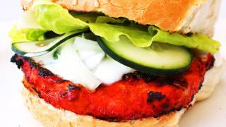 How To Make Tandoori Chicken Burger  Video Recipe [upl. by Ellora97]