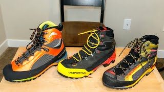 Mountaineering Boot Comparison  Trango Tech vs Aequilibrium LT vs Charmoz HD [upl. by Nnyliram540]