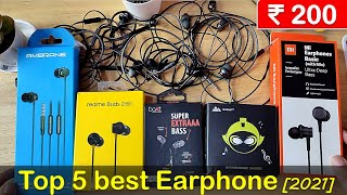 Best Earphones Under ₹200 ⚡ Top Best Wired Earphones for gaming Gym Study 2021 July [upl. by Ieso]