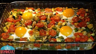 HUEVOS CON VERDURAS AL HORNO  RECETA FÁCIL Y SALUDABLE QUE ADEMÁS ESTA DELICIOSA  Loli Domínguez [upl. by Armstrong506]