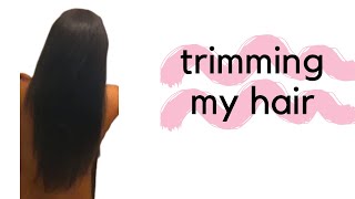 DIY Trim for long hair how to do a basic trim yourself [upl. by Yelsna]