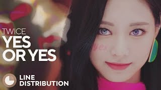 TWICE — YES or YES  Line Distribution [upl. by Eeslek]