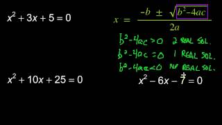 Using Discriminants to Determine the Number of Real Solutions to Quadratic Equations [upl. by Nwhas859]