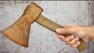 Old German quotHelko Werkquot Axe Restoration with Laminated Palm Swell Handle [upl. by Ardnahsal]