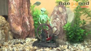 Skeleton On the Wheel ActionAir Aquarium Decoration Ornament [upl. by Nangem]