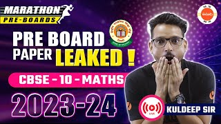 Maths Class 10 PreBoard Paper Leaked📃😱 CBSE 10th Maths PreBoard Marathon 202324 [upl. by Annaes486]