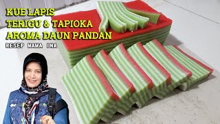 Lapis bahan tapioka dan terigu aroma daun pandan awet kenyal tekstur lentur [upl. by Aissej]