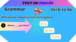 Gramática verbo to be afirmativo negativo interrogativo ¿Cuánto sabes ¡Descúbrelo Quiz [upl. by Rebm607]