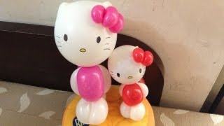 折氣球 凱蒂貓 hello kitty balloon GLOBOFLEXIA バルーンアート風船 hello kitty 氣球 [upl. by Eonak]