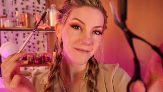 Your Personal Eyebrow Mapping Shaping Plucking amp Trimming 💖 Layered ASMR Sounds Face Touching [upl. by Rednave534]