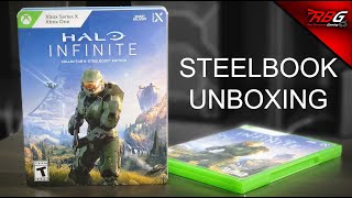 Halo Infinite Steelbook Edition Unboxing  Red Bandana Gaming [upl. by Atiekan]