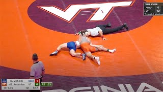 157lbs Bryce Andonian Virginia Tech vs Kaden Milheim American [upl. by Ytineres]