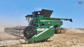 JOHN DEERE X9 1100 Combines Harvesting 12000 Acres of Wheat [upl. by Mailliwnhoj844]