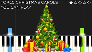 Top 10 Easy Christmas Carols You Can Play Along To  EASY Piano Tutorial [upl. by Justinn284]