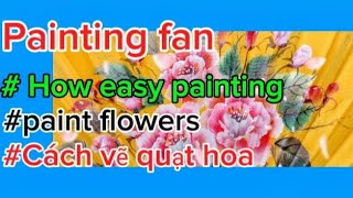 Water color landscape painting fanHow easy painting fanCách vẽ quạt vải hoa  578 Nguyen Liem [upl. by Roht]