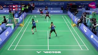 Highlights Singapore vs Indonesia 8  15 Badminton Womens Team Semi Finals SEA GAMES 2019 [upl. by Iolanthe]