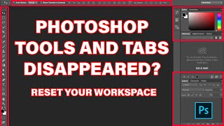 Photoshop Toolbar Missing  How to Reset Tools and Workspace in Photoshop  Photoshop Tutorials [upl. by Urbai]