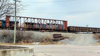 Northbound CSX mixed manifest slipping behind stalled NS train [upl. by Jacobina]