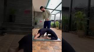 Back bending practice yoga youtubeshorts viralvideo trending [upl. by Eimmis559]