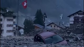 SAAS GRUND UNWETTER  SWITZERLAND HIT BY FLASH FLOODS AFTER HEAVY RAIN STORM [upl. by Kolva678]