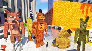 BURNING FREDDYS PIZZERIA WITH LAVA IN GTA 5 MINECRAFT [upl. by Eilerua]