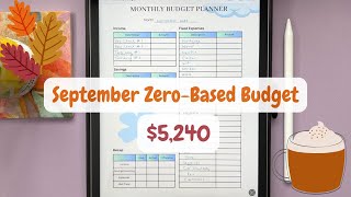 🍂 September ZeroBased Budget With Me  Program Director Salary  5240 Simple amp Easy  🍂 [upl. by Ydnys]