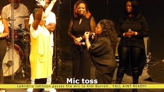 LeAndria Johnson mic toss to Kim Burrell 91023 🔥🔥🔥🔥 [upl. by Vernen848]