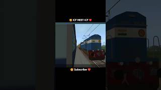 ICF crossing ⚡ shortsvideo railway train railgadi trainzsimulator Trainzworld [upl. by Limaa]