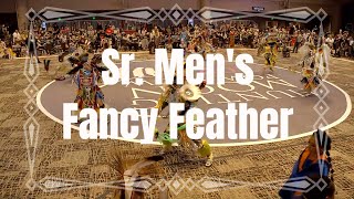 Sr Mens Fancy Feather  2023 Hunting Moon Pow Wow  Powwowscom [upl. by Nilerual]