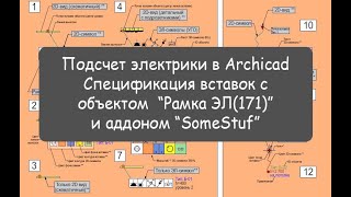 Подсчет электрики в Archicad  Спецификация вставок с объектом “Рамка ЭЛ171” и аддоном “SomeStuf” [upl. by Enneiluj]