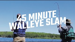 45 MINUTE WALLEYE SLAM  RED LAKE ONTARIO [upl. by Akinimod]