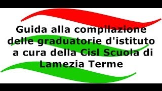 Guida compilazione graduatorie istituto 20142017 [upl. by Annahsed]