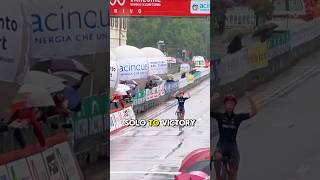 Rainy Triumph 🌧️ Cédrine Kerbaol Solo Win at Tre Valli Varesine shorts [upl. by Ysac]