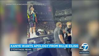 Kanye West wants apology from Billie Eilish threatens to drop out of Coachella l ABC7 [upl. by Udele836]