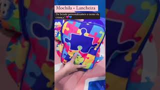 Mochila Rodinha  Lancheira Autismo Dino [upl. by Itsyrc]