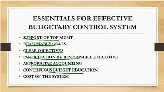 BUDGETARY CONTROL COST ACCOUNTING [upl. by Shugart]