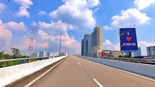 Drive from Taman Setia Tropika to Southkey Johor Bahru via MidValley [upl. by Nwahsak450]