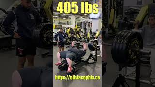 Bench Press 405 Pounds With Two Drop Sets fitness shorts gym workout [upl. by Olympie]