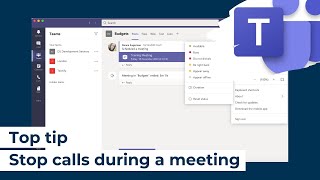 Top tip  Microsoft Teams  Stop calls during a meeting [upl. by Ellerad]